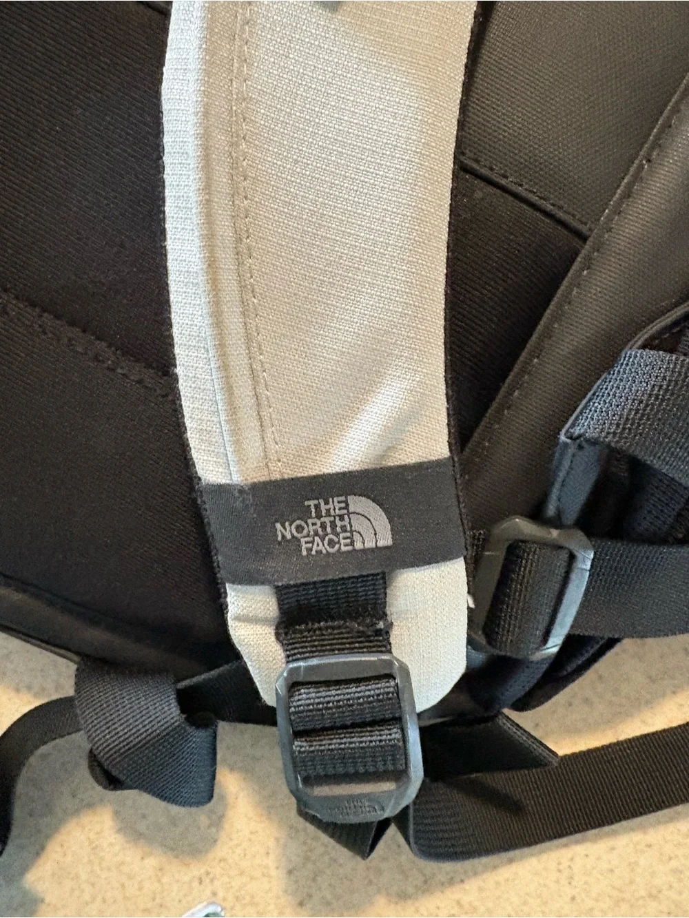 The North Face Light Gray and Black Men's Backpack